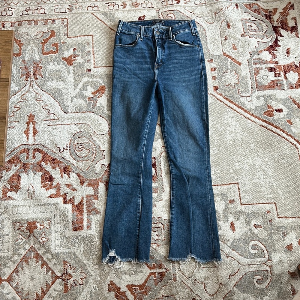 Abercrombie High Rise cropped boot Jeans